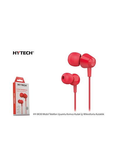 Hytech Hy-xk30 Mobil Telefon Uyumlu Kırmızı Kulak İçi Mikrofonlu Kulaklık