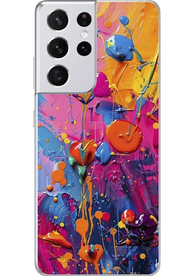 Samsung Galaxy S21 Ultra Uyumlu Şeffaf Kılıf Graffiti 3 Tasarımlı