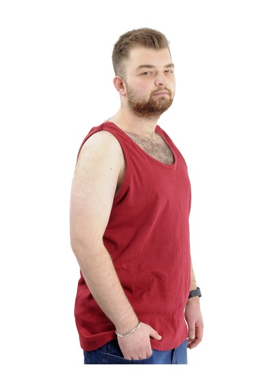 Mode Xl Büyük Beden Erkek Kolsuz Atlet 6341 Bordo