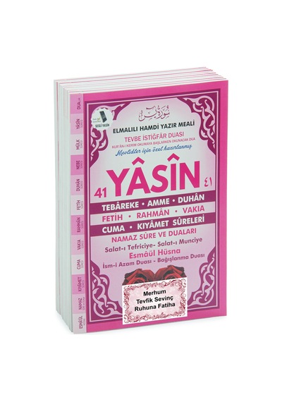 10 Adet Türkçe Mealli Orta Boy 80 Sayfa 41 Yasin - Pembe Renk