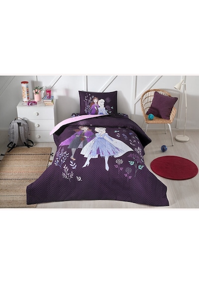 Özdilek  Frozan Nature Tek Kişilik Disney Lisanslı Lastikli Fitted Çarşaf Kapitone Çocuk Nevresim Tak