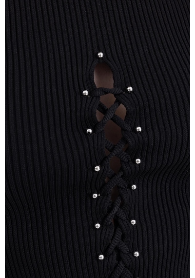 Fashion Cocktail Önden Ip Korse Dekolte Kolsuz Fitilli Süper Esnek Gümüş Boncuklu Bluz Crop Büstiyer Siyah Siyah Fashion Cocktail Önden Ip Korse Dekolte Kolsuz Fitilli Süper Esnek Gümüş Boncuklu Bluz Crop Büstiyer Siyah Siyah