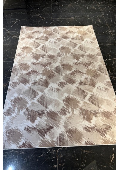 Villadia Home Textile Kaymaz Taban Modern Desen Halı Yolluk Leke Tutmaz Kolay Temizlenir Koridor Salon Yatak Mutfak Odası Vd4043kahve Kahve
