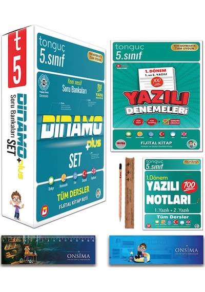 Tonguç Akademi 5. Sınıf Dinamo Soru Bankası Seti 1. Dönem Yazılı Notları - Yazılı Denemeleri Set 7 Kitap