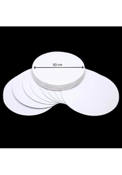 Turta Mendili / Pasta Altlığı Beyaz Yuvarlak 30 Cm 10 Adet Gümüş