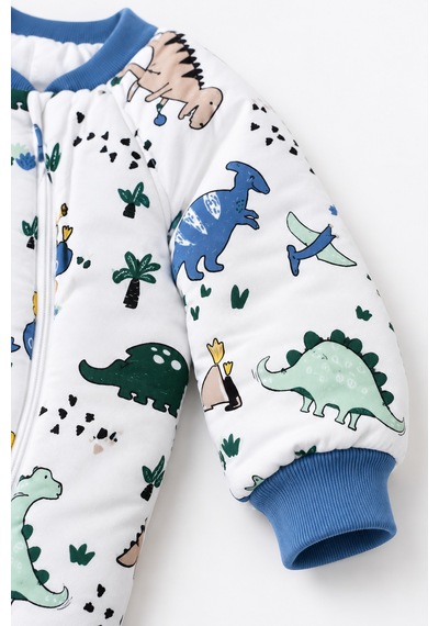 Babyhola 2.5 Tog Yorgan Gerektirmeyen Kalın Elyaf Dolgulu Çocuk Uyku Tulumu Pamuk Astarlı Unisex 6020 Beyaz