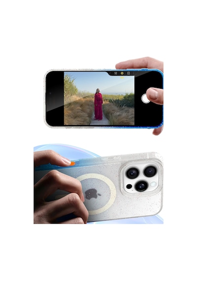 Newface - 256 -  Apple iPhone Uyumlu 12 Pummel Shiny Magsafe Kapak - Ece-umay - - Siyah