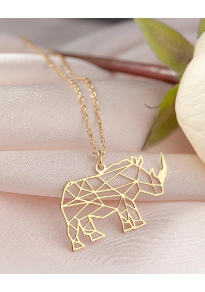 Kahveci.store Özel Tasarım Gümüş Renk Origami Minimal Kolye 22