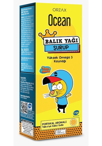 Ocean Balık Yağı Şurubu Portakal Aromalı Kral Şakir 150 ML