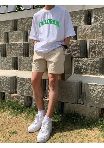 Flood Of Style Erkek Beyaz Colorado Baskılı Bisiklet Yaka Tshirt