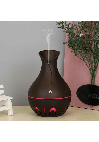 Ultrasonik Hava Nemlendirici 200ml Buhar Makinesi 7 Renk Led Işıklı Vazo Model Aroma Difüzörü 001