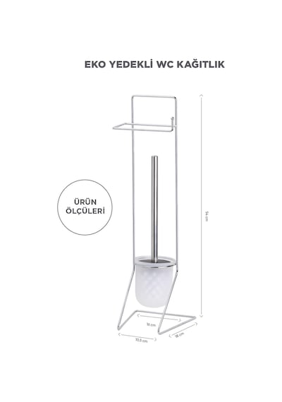 Okyanus Home Krom Yedekli Wc Kağıtlık ve Wc Fırçalık AKB-849