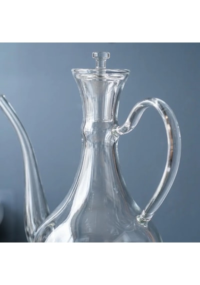 Cam Yağdanlık 750 Ml Glory Borosilikat Sirkelik El Üretimi Yağ, Sirke Ve Sos Şişesi Düz-cam Şeffaf
