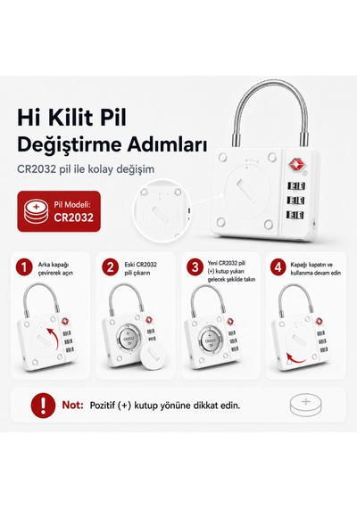 Hbb-k Hi Kilit Apple Android Uyumlu Akıllı Valiz Kilidi Beyaz