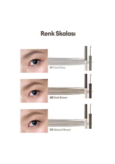 Özel Fırça Tasarımlı, Yoğun Pigmentli Kaş Maskarası Perıpera Speedy Skinny Brow Mascara 02 Darkbrown 02