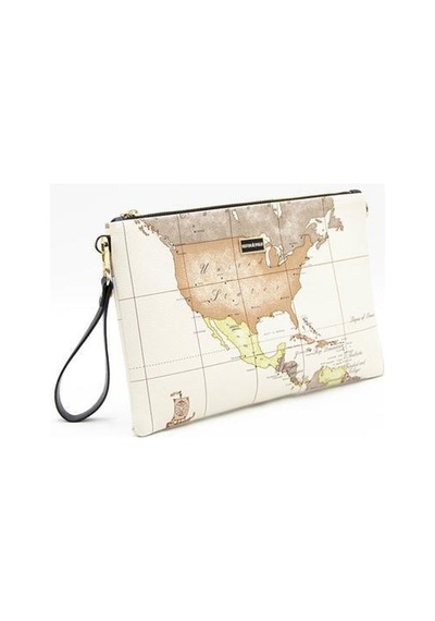 Silver Polo Sp1034 Kadın Portföy & Clutch Harita Bej-a.taba