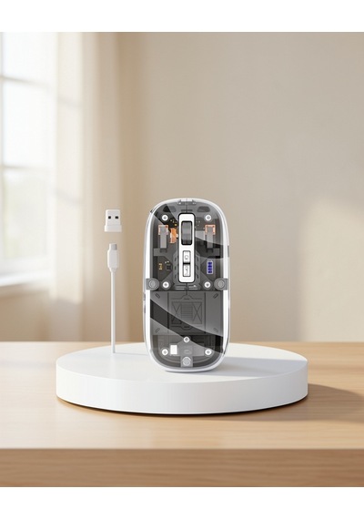 Çift Modlu Bluetooth Alıcılı Şeffaf Sessiz Tıklama Mouse Fare Diğer