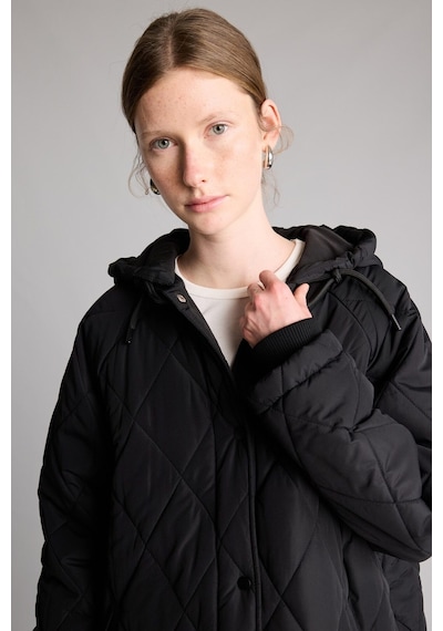 Defacto Regular Fit Kapüşonlu Kapitone Parka H4137ax26aubk81 Siyah-bk81
