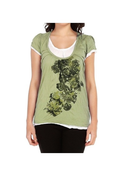 Bulalgiy Kadın Kiwi Trend T-Shirt - Bga106702 Yeşil