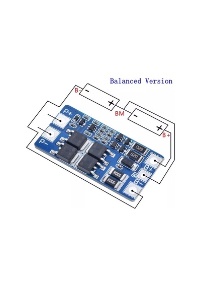 Bakayelektronik-2S 10A Anlık 20A Bms Lityum Li-İon Batarya Koruma Kartı 18650