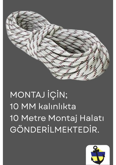10 Metre 10 Mm Kalınlık Örgü Ip Halat Branda Çadır Tente Bağlama Ip