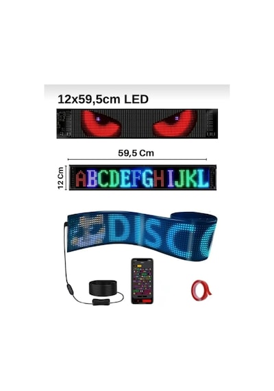 Matrix Led Panel Katlanabilir Usb Cama Yapışan Telefon Kontrollü Led Ekran 12x59,5 1696