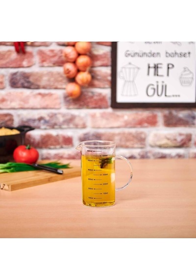 Tr Borosilikat Cam Ölçü Kabı, 600 Ml, Turuncu Diğer
