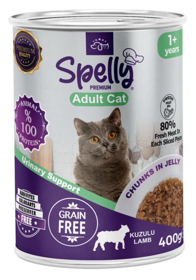 Spelly Kuzulu Yetişkin Kedi Konserve Maması 24 x 85 G