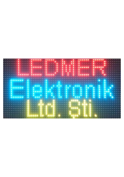 32x64cm P10 Rgb Led Saat Tarih Sıcaklık Göstergesi