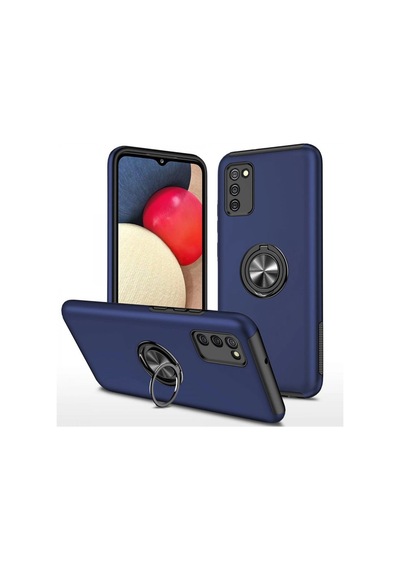 Samsung Galaxy A02s Kılıf Elit Yüzüklü Kapak - Lacivert