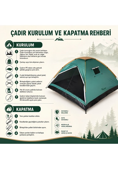 Freecamp Fc-205770-ysl Monodome Plus 4 Kişilik Kamp Çadırı Yeşil