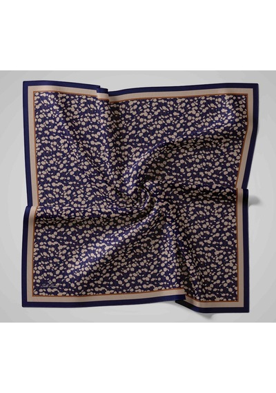 Silk Home Aura Eşarp 140005-05 Koyu Lacivert, Vizon, Çikolata Kahve