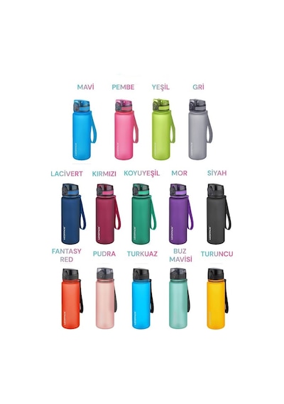 Uzspace 500 Ml Tritan Su Matarası 13 Farklı Renk Softtouch