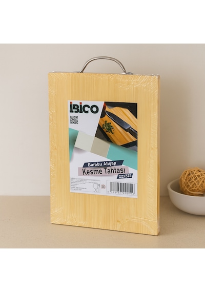 Bambu Ahşap Kesme Tahtası 22x32x1.7 Cm Metal Kulplu Belirtilmemiş