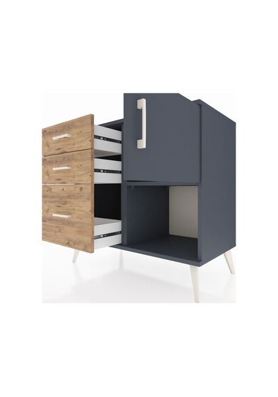 Hyperion Şifonyer Tek Raflı 3 Çekmeceli Tek Kapaklı 88x44x80 Antrasit-antrasit/çam Antrasit/çam Hyperion Şifonyer Tek Raflı 3 Çekmeceli Tek Kapaklı 88x44x80 Antrasit-antrasit/çam Antrasit/çam