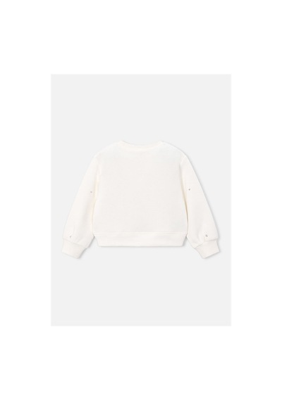 Mayoral Kız Çocuk Taşlı Sweatshirt Beyaz 4408