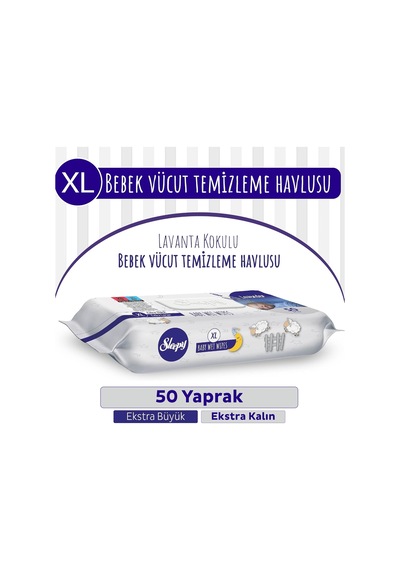 Xl Lavanta Kokulu Bebek Vücut Temizleme Havlusu 50 Yaprak 1000'li Set