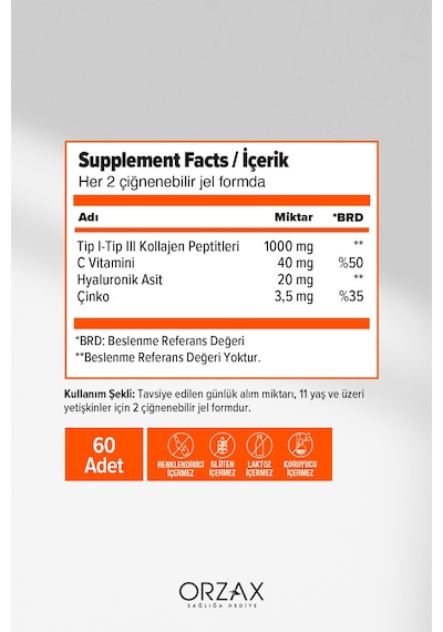 Collagen Beauty Gummies 60 Çiğnenebilir Jel Form