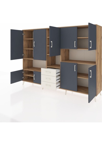 Hyperion Dolap 13 Raflı 3 Çekmeceli 9 Kapaklı 220x44x163 Çam-antr Çam-antrasit/aytaşı Hyperion Dolap 13 Raflı 3 Çekmeceli 9 Kapaklı 220x44x163 Çam-antr Çam-antrasit/aytaşı