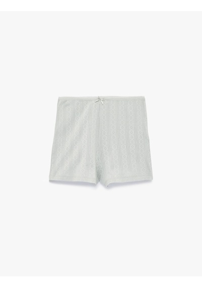 Koton Pamuklu Dokulu Slim Fit Şort Pijama Altı Mınt 6slk80018mk Mint