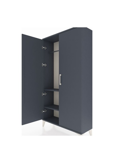Arges Dolap 2 Raflı Kapaklı Tek Askılı 88x30x163 Antrasit-ant... Antrasit