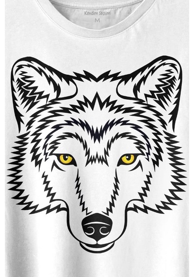 Wolf Head Kurt Silüeti Kafa Bozkurt Baskılı Tişört Unisex T-shirt 001