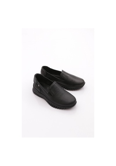 Mammamia D25ya-3445 Kadın Deri Comfort Ayakkabı Siyah Pen