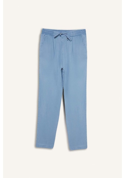 Defacto Pull On Carrot Fit Yüksek Bel Bilek Boy Akışkan Kumaş Yıkamalı Pantolon D8236AX25SM İndigo