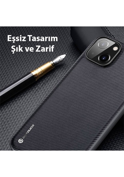 Dux Ducis Fino Serisi Apple Uyumlu iPhone 14 Premium Dokuma Silikon Kilif 561080488