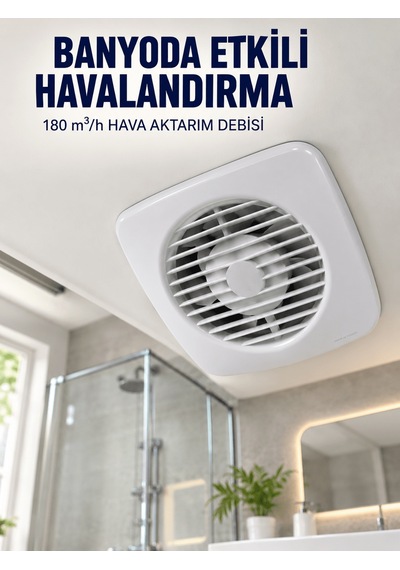 Lexroo Dekoratif Havalandırma Aspiratörü 120 Mm 180 M³/h Duvar Ve