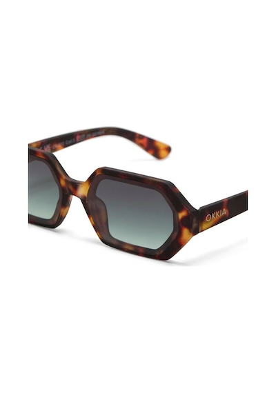 Okkia Andrea Altıgen Unisex Güneş Gözlüğühavana / Lens : Yeşil Kahverengi