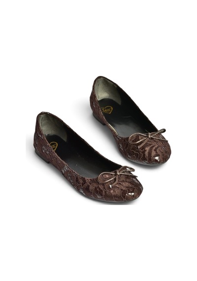 Fox Shoes Z726243404 Kahverengi Kumaş Kadın Babet