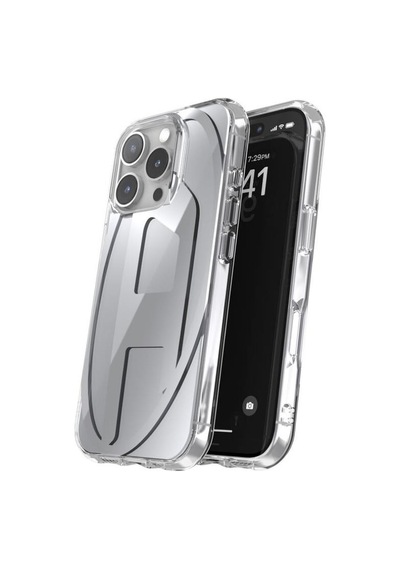 Diesel Apple iPhone 16 Pro Uyumlu Oval D Aynalı Mirror Kılıf - Gümüş