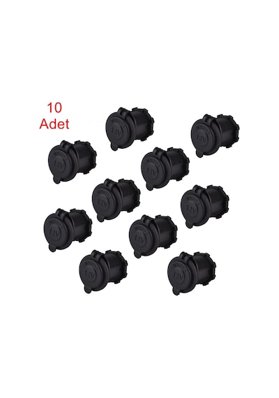10 Adet Oto Çakmak Fiş Çakmaklık Dişi Pano Tip 30Mm Şase Monteli